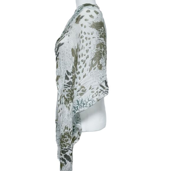 Womens Brown Animal Print Scarf Shawl Wrap Hijab Fall Fashion Vintage 68x18 - Picture 4 of 14